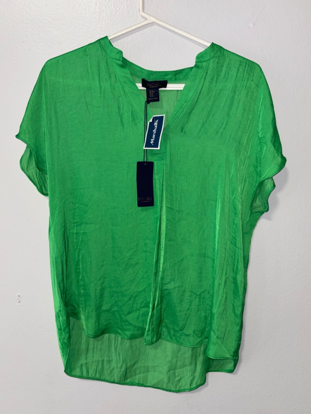 RACHEL Rachel Roy Emerald Green Short-Sleeve V-Neck Blouse